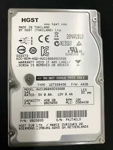 Hitachi Ultrastar HUC106045CSS600 450GB 10k RPM 2.5 inch SAS Hard Drive 0B25095 - Picture 1 of 3