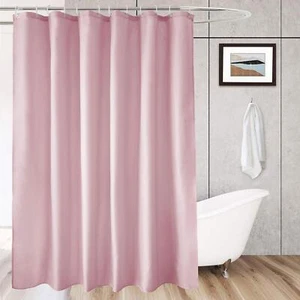 Pink Solid Shower Curtain 72x75" Fabric Weighted Hem with Metal Grommets - Picture 1 of 7