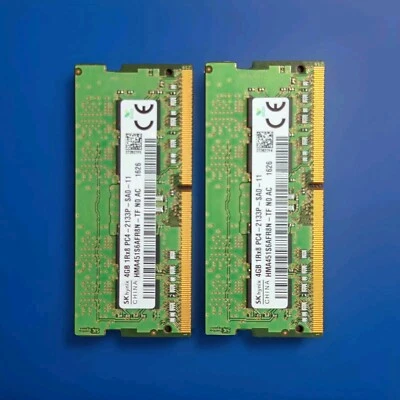 2 x SK Hynix (2X4GB) 1Rx8 DDR4 PC4-2133P SoDimm Memory HMA451S6AFR8N  - Image 1 of 2