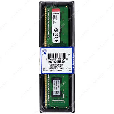 Kingston 4GB DDR4 PC4-21300 DIMM Factory Sealed Desktop Memory RAM (KCP426NS6/4) - Image 1 of 2