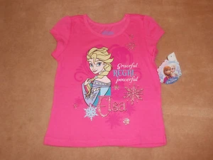 NEW, GIRLS DISNEY FROZEN PINK ELSA T-SHIRT, SIZE S, FITS LIKE XS - Picture 1 of 1