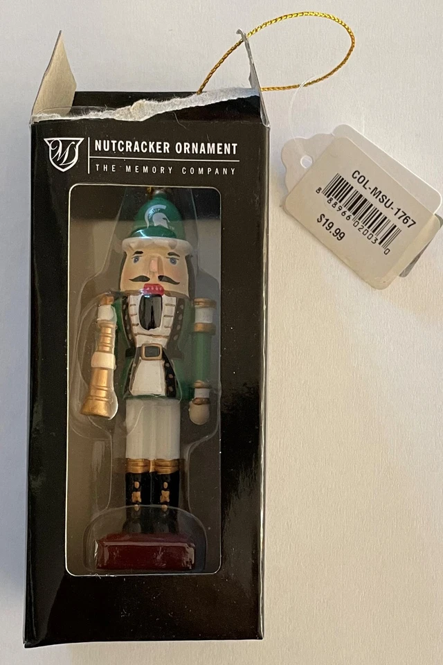 NCAA Michigan State Spartans Nutcracker with Telescope Christmas Ornament 4" - Image 1 of 1