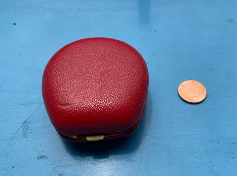 VINTAGE TOURIST ALARM CLOCK SOLO French Red Leather Cover