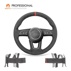 MEWANT DIY Hand Stitch Athsuede Steering Wheel Cover Wrap for Audi A3 A4 A5 Q2 - Bild 1 von 10