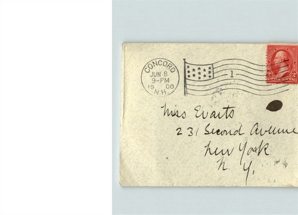 1900 CONCORD, New Hampshire cancel, Flag Machine cancel to New York - Image 1 of 1