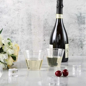 9-Ounces CLEAR Tumbler CUPS Party Wedding Disposable Tableware SALE - Picture 1 of 9