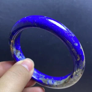 Inner Diameter 61mm Natural Lapis Lazuli Gemstone Crystal Bangle Bracelet AAA - Picture 1 of 6