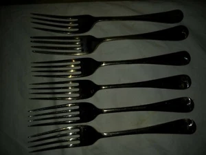 6 Vintage Silver Plated Dinner Forks By TT&Co + 1 Other - Picture 1 of 2