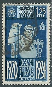 1934 EMISSIONI GENERALI USATO FIERA DI MILANO 1,25 LIRE - RA3-9 - Picture 1 of 1