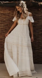 π Spell Designs Bride The Elizabeth Gown Dress S BNWT - Picture 1 of 11
