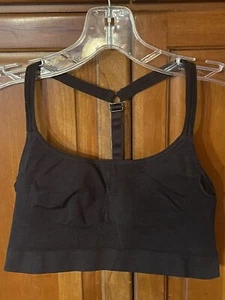 Athleta Whats On First Comfort Seamless Bra Black Size M Adj T-Back Strap $78 - Picture 1 of 10