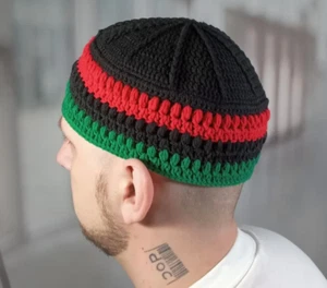 Pan African Red black green kufi Black Liberation flag hat Black history month - Picture 1 of 9