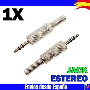 Conector Clavija Jack Macho Audio Estereo Para Soldar 3,5 mm Plata Metal Mod2 - Imagen 1 de 2