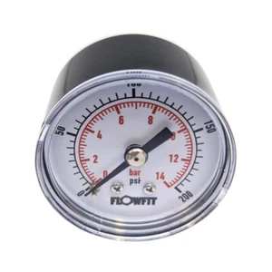 50 mm Trocken/Pneumatisches Manometer 0-160 PSI (11 BAR) 1/4" BSPT HECKEINSTIEG - Bild 1 von 3