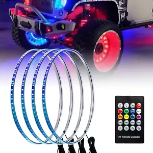17" RGB-W 4 in 1 LED Wheel Ring Rim Lights For Truck Car,SUV,ATV,UTV,Off-road - Picture 1 of 10