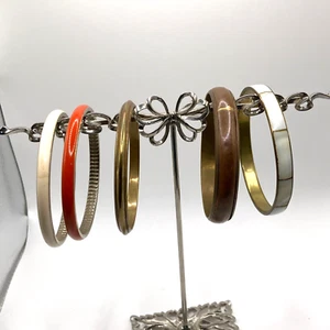 Bundle brass bangles x 5 vintage bracelets metal costume jewellery job lot - Picture 1 of 6