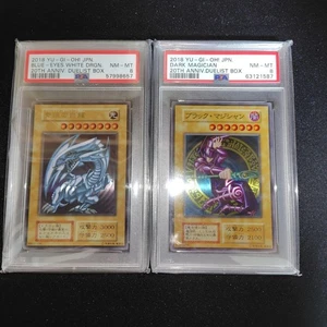 Yu-Gi-Oh! Yugioh Blue-Eyes White Dragon Dark Magician Inoxidable PSA8 - Imagen 1 de 2