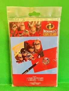 Disney / Pixar Incredibili 2 Cartoline di Grazie, 8 Ct. - Foto 1 di 2