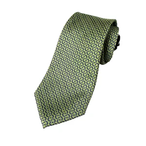 Tommy Hilfiger 100% Silk Tie, Light Green w/Small Chain Pattern - Picture 1 of 6