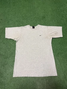 Vintage 90s Nike Swoosh Logo Shirt Men’s Size Medium Grey Embroidered VTG MARKED - Picture 1 of 10