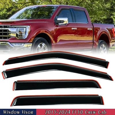 For Ford F-150 Crew Cab 2015-2024 In-Channel Window Vent Visor Rain Yjsspywpqsgi - Изображение 1 из 4