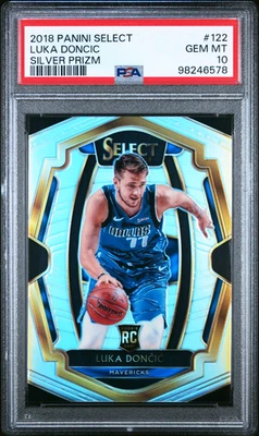 Luka Doncic 2018 Panini Select Silver Prizm #122 novato radiocontrol PSA 10 Foto 1 de 2