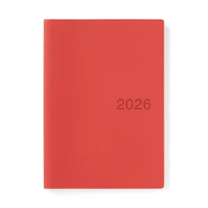 MUJI Planner 2026 mensual/semanal, a partir de diciembre de 2025, A5, rojo - Imagen 1 de 9