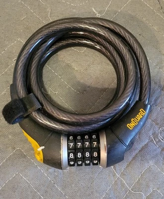 HEAVY DUTY BIKE LOCK 4 DIGIT COMBINATION STEEL CABLE HIGH SECURITY EXCELLENT 2 - Image 1 of 4