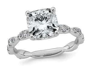 3.00 Carat (ctw VS, F) Certified Lab-Grown Diamond Engagement Ring 14K Gold - Picture 1 of 5