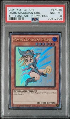 Yugioh PSA 8 NM-MT Dark Magician Girl LART-EN035 Lost Art Ultra Rare Promo - Image 1 of 2