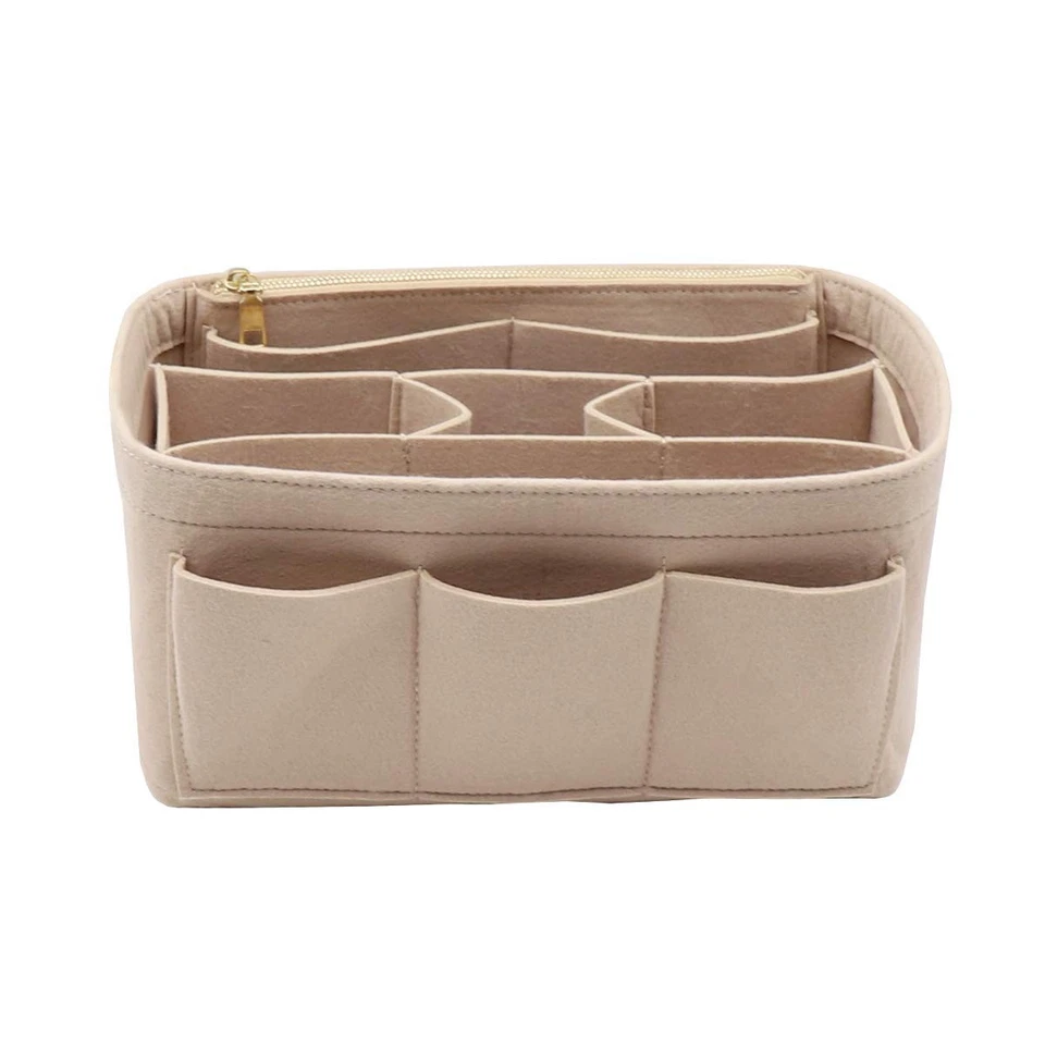 Large Felt Purse Handbag Insert Bag Organizer Fits Speedy 30 Neverfull Mm Beige