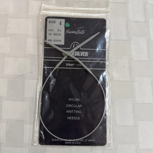 Susan Bates Quicksilver Circular Knitting Needle Size 4 mm 3 1/2 16” Nylon - Picture 1 of 8