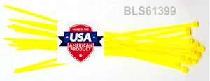 1000 USA Made TOUGH TIES 9" inch 40lb Nylon Tie Wraps Wire Cable Zip Ties Yellow - Picture 1 of 12