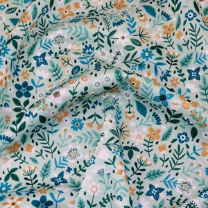 Green Ditsy Jersey Fabric | Small Floral | Stretch Scuba Spandex | Per Metre - Picture 1 of 4