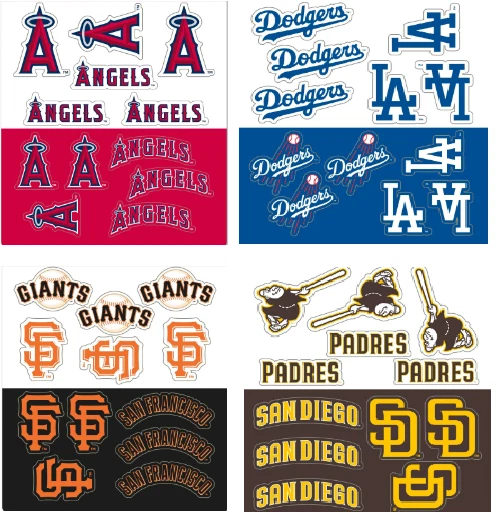 New MLB PICK YOUR TEAMS Die-Cut Premium Vinyl Mini Decal / Sticker Pack - Image 1 of 1