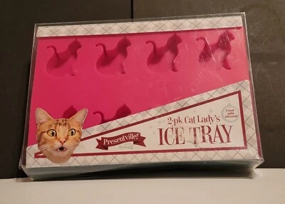 2-Pack Pink "Cat Lady's" Ice Tray - Cat Shaped Silicone Ice Cube Trays - Wembley - Image 1 of 4