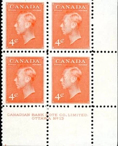 Canada PB#306 - King George VI (1951) 4¢ - Foto 1 di 1