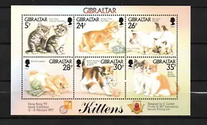 Gibraltar 1997 sheet Cats/Kittens/Katze stamps (Michel Block 27) MNH - Picture 1 of 1
