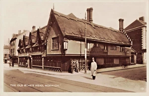 RPPC-GB Norwich England-Old Boar's Head-Vintage 1915 Real Photo Postcard (F6) - Picture 1 of 4