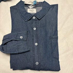 Medum Blue Button Up Womens 1X Rue21 Long Sleeve Shirt - Picture 1 of 12