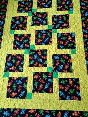 ROBOTS Edredón Hecho a Mano 44 por 64" Ideal para Regalo Niños Foto 1 de 3