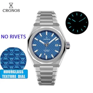 Orologio Cronos Luxury Uomo 39mm Automatico PT5000 Retro Trasparente L6028M Senza Rivetti - Foto 1 di 25