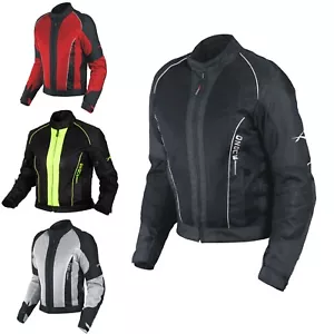 Women's Summer Motorcycle Jacket Approved Protections Sanity Fabric Mesh Breathable - Picture 1 of 26