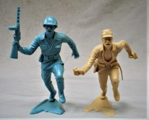 2 Vintage Marx Soldiers - American & Japanese - 5 inch - marked Mexico - Picture 1 of 6