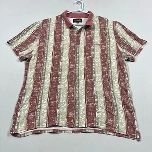 Wrangler Polo Shirt Short Sleeve All Over Print Collared Cotton Mens Large L - Picture 1 of 12