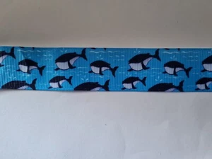 2 meters of whale print grosgrain ribbon 1" wide - Picture 1 of 1