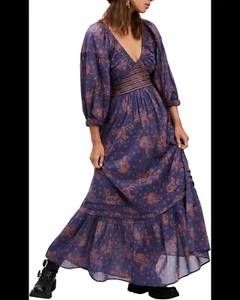 Free People Golden Hour Boho Floral Maxi Dress Sz M Medium NEW NWT - Picture 1 of 6