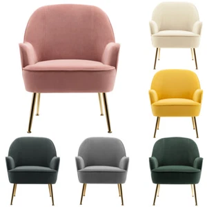 Modern Velvet Fabric WingBack Tub Chair Fireside Armchair Sofa Ottoman Footstool - Picture 1 of 112