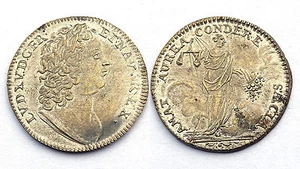 Jeton Louis XV° DIT LE BIEN AIMÉ. AMAT AUREA CONDERE SAECLA. Argenté. Vers 1750 - Picture 1 of 1