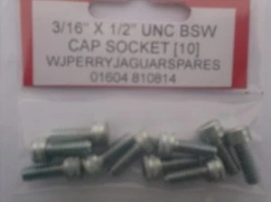 10-24 3/16"" X 1/2"" UNC BSW ENCHUFE DE CABEZA / TORNILLOS ALLEN x 10 - Imagen 1 de 1